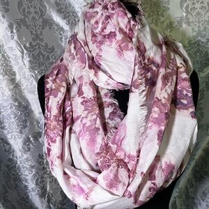 J. Jill Floral Pink and White Infinity Scarf